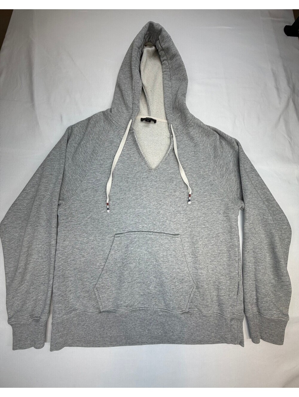 J. Crew Women's Hoodie V-Neck Pullover Kangaroo Pockets Solid Size Small Grey